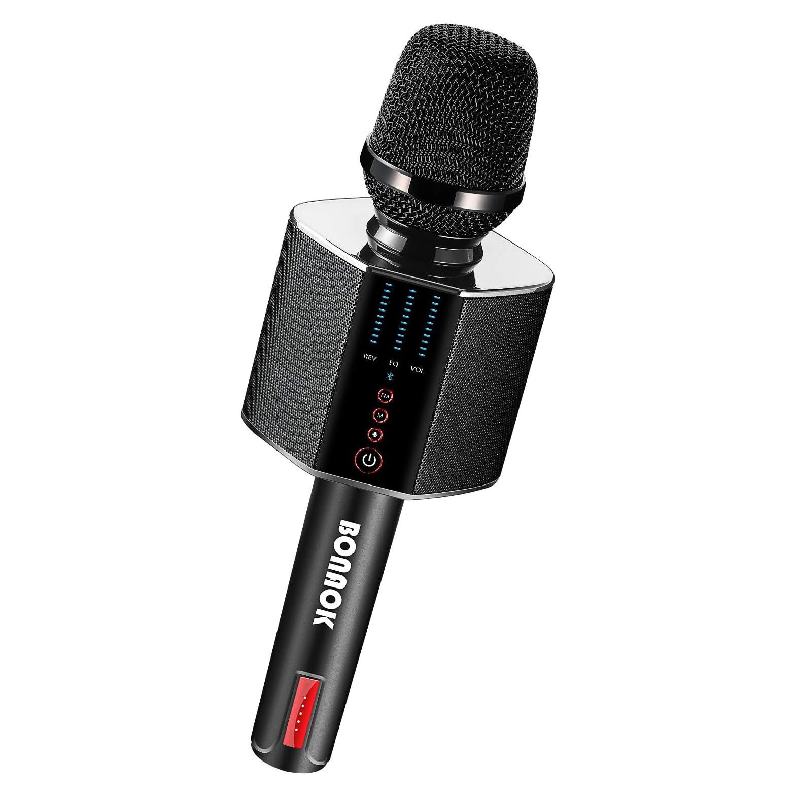 Micrófono de Karaoke BONAOK G50 Inalámbrico Bluetooth Negro