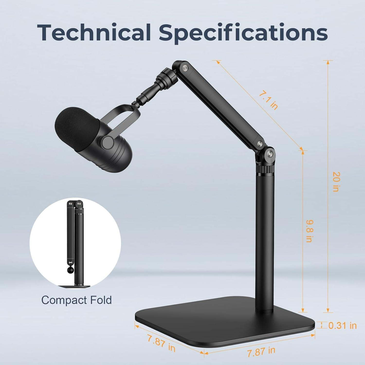 Soporte de Micrófono de Escritorio YS-Z2 Ajustable 1.2 kg