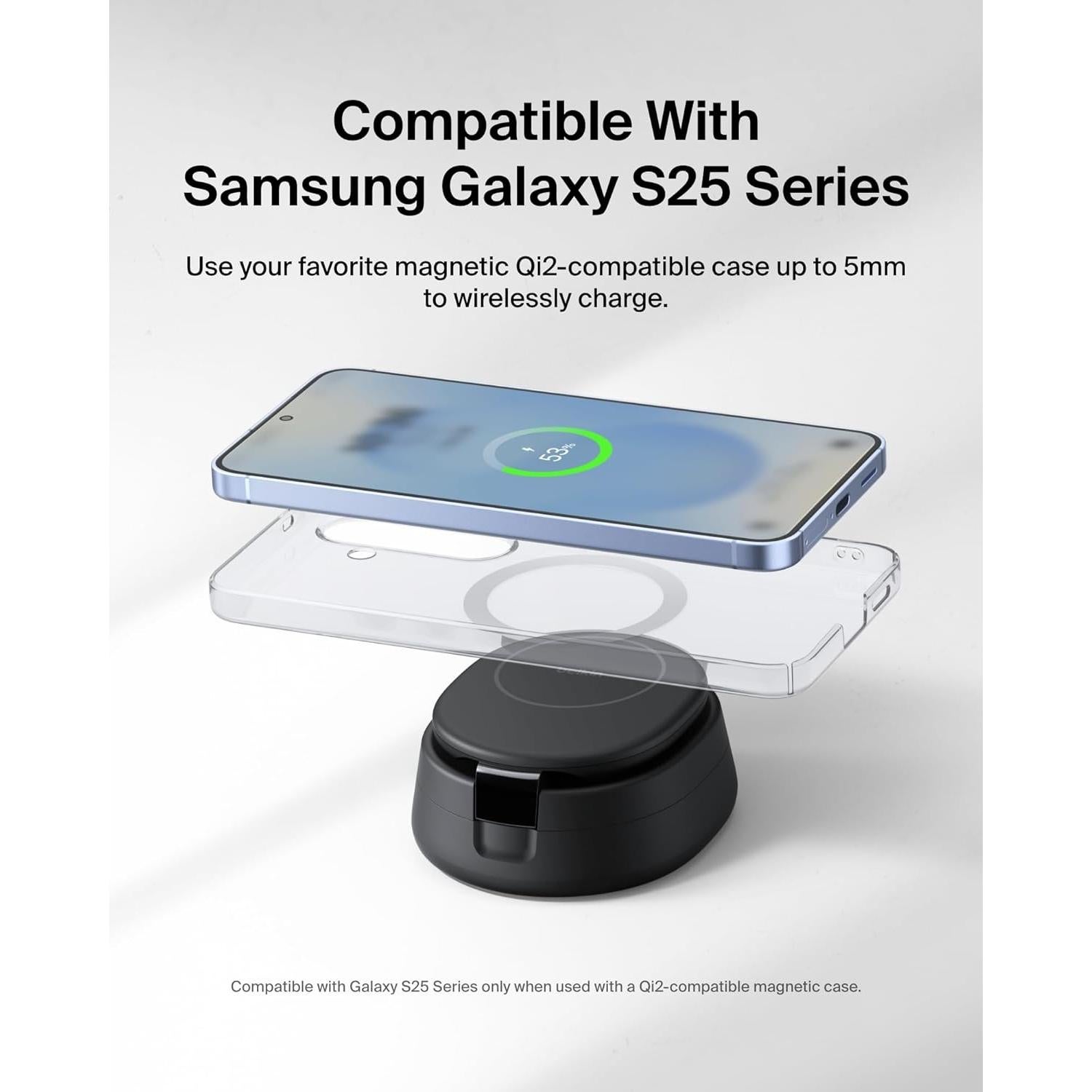 Cargador Inalámbrico 2-en-1 Belkin BoostCharge Qi2 15W Negro