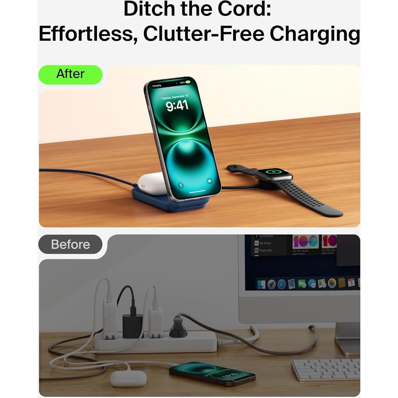 Cargador Inalámbrico Magnético Belkin 25W 2-en-1 para iPhone