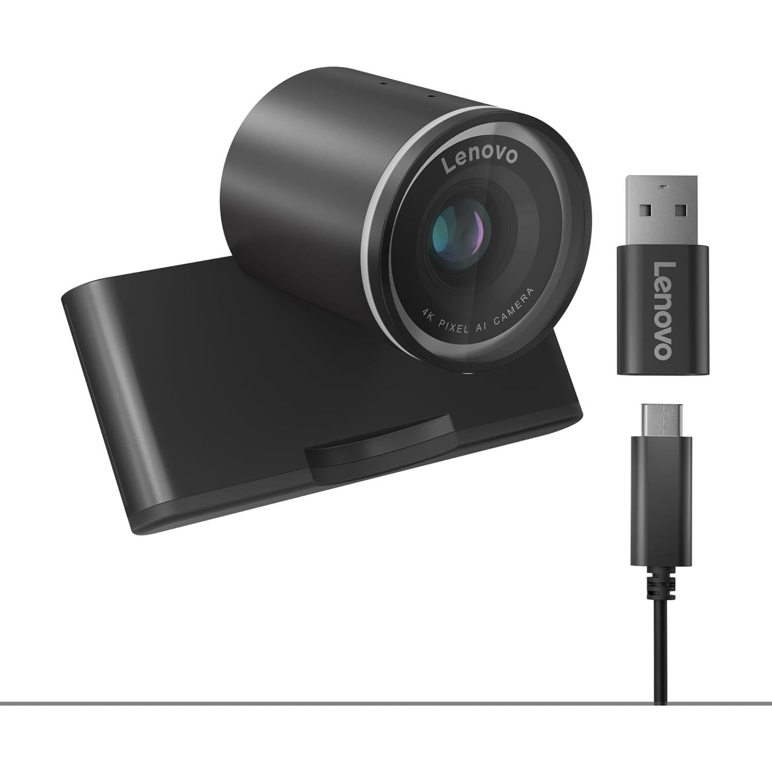 Webcam Pro 4K Lenovo con AI, Micrófono y Certificación Teams