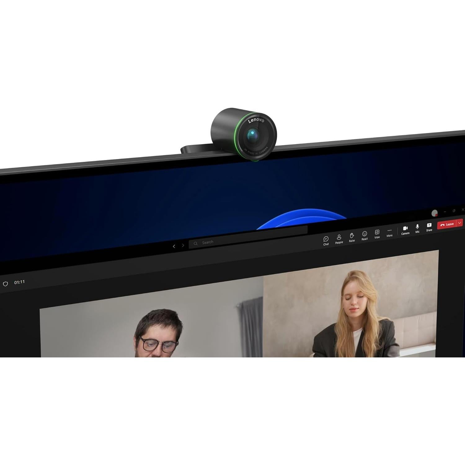 Webcam Pro 4K Lenovo con AI, Micrófono y Certificación Teams
