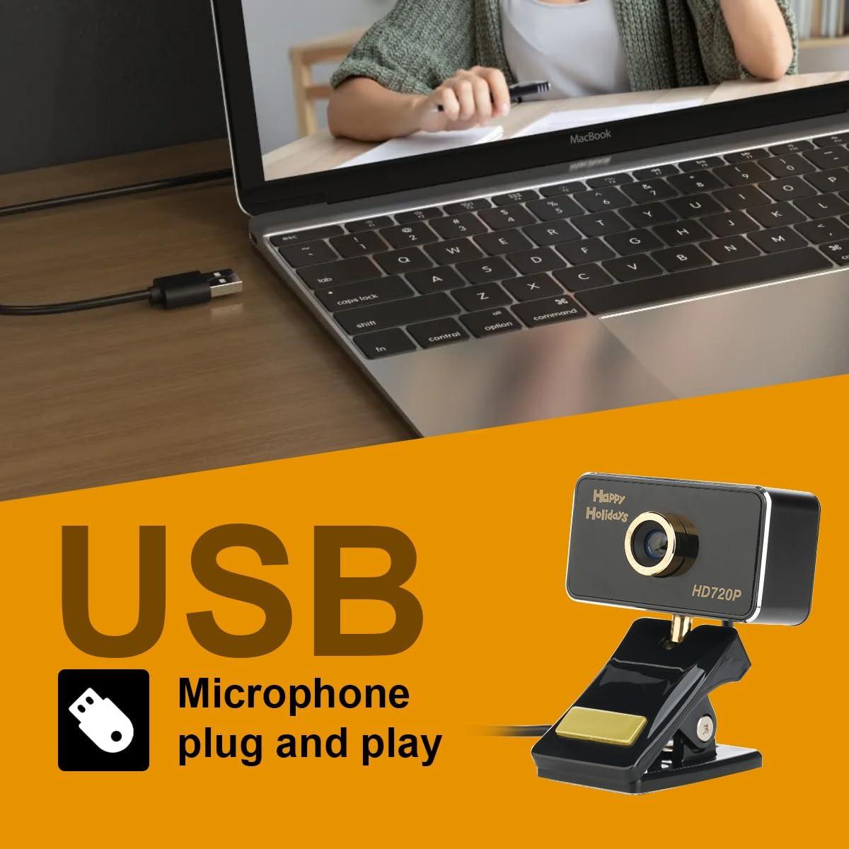 Cámara Web HD 720P Bocodow con Micrófono y Corrección de Luz