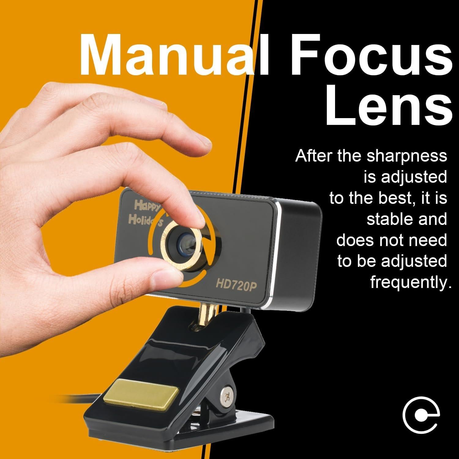 Cámara Web HD 720P Bocodow con Micrófono y Corrección de Luz