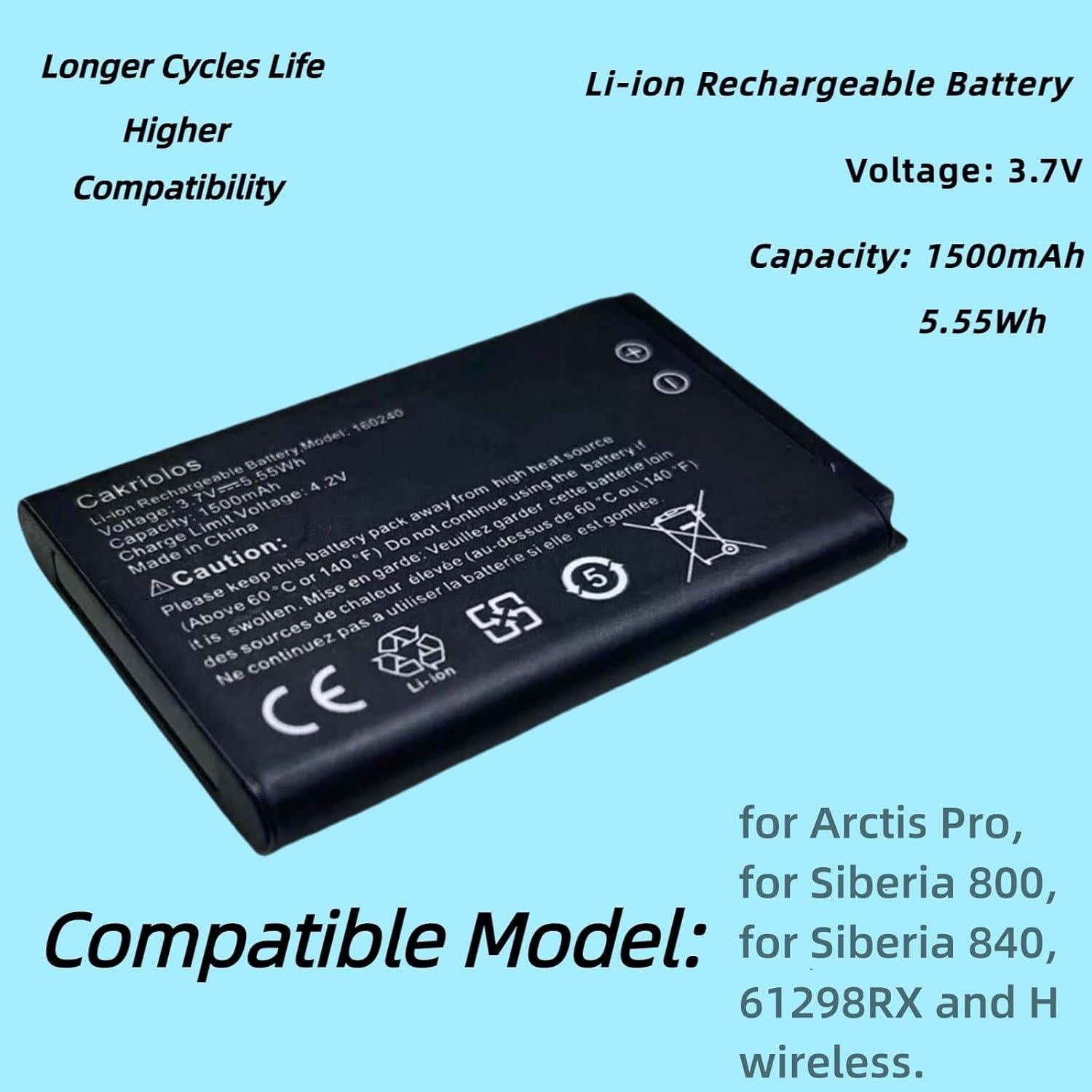 Batería de Reemplazo 1500mAh Cakriolos para Steelseries Arctis Pro