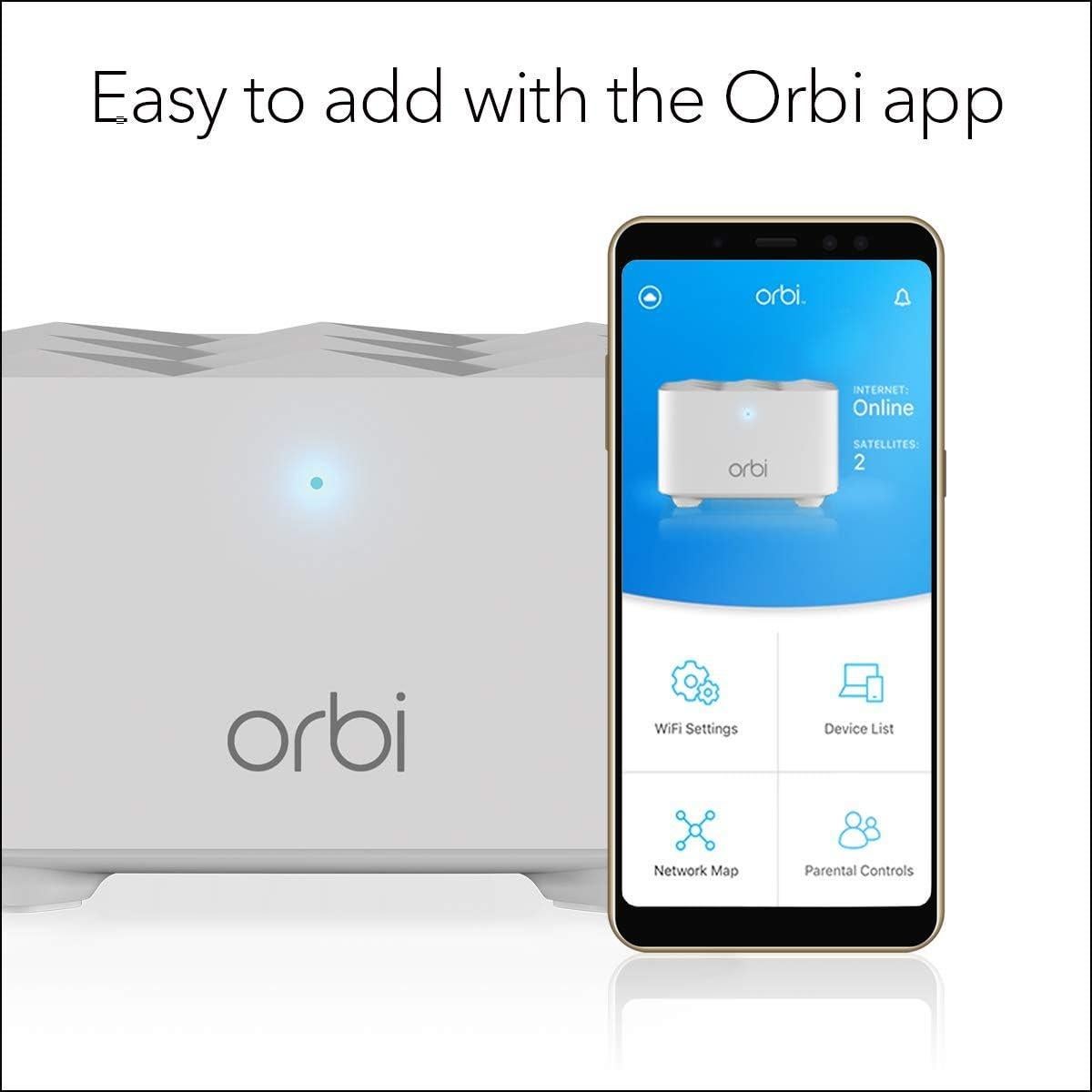 Satélite WiFi Mesh NETGEAR Orbi RBS10 - 139 m², 1.2 Gbps