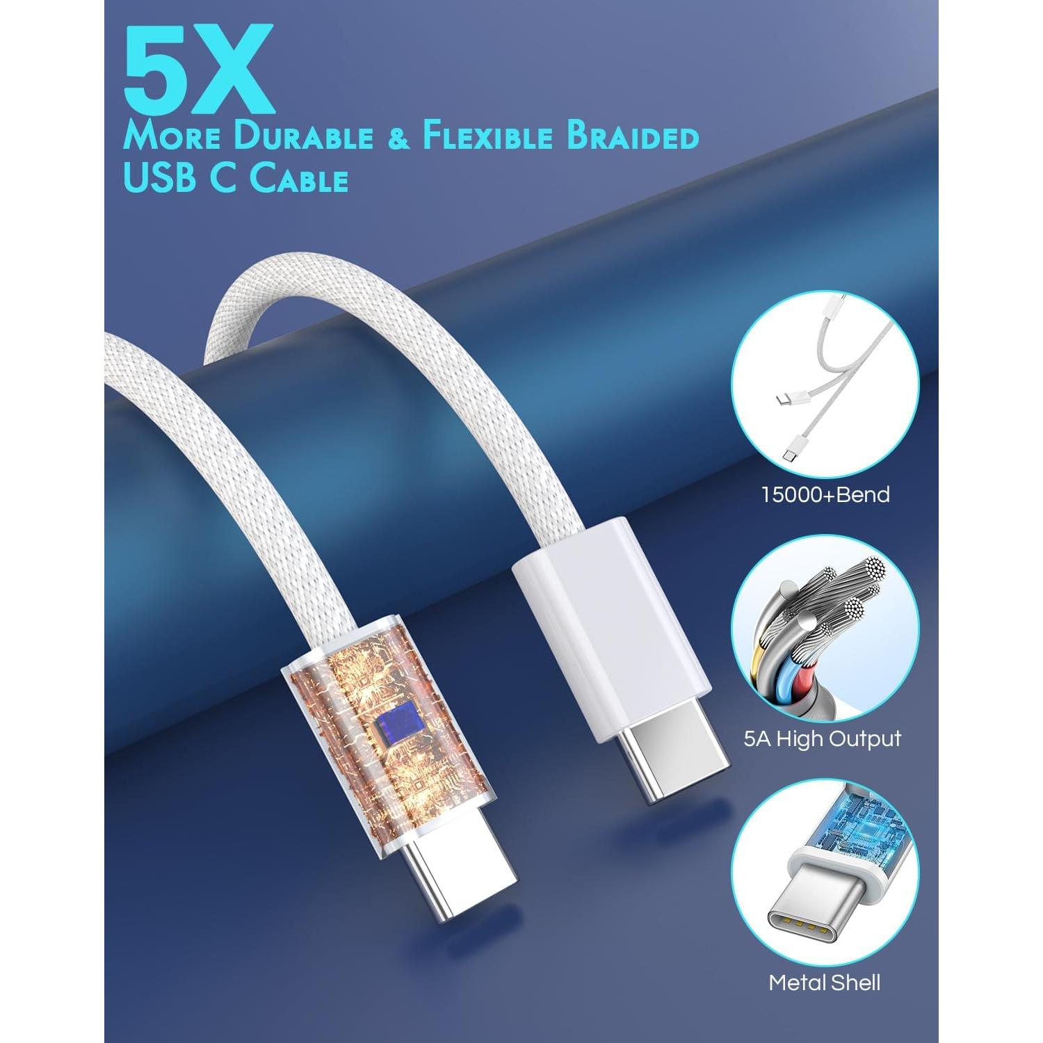 Cargador de coche rápido USB C 2 puertos para iPhone 16 - Plata