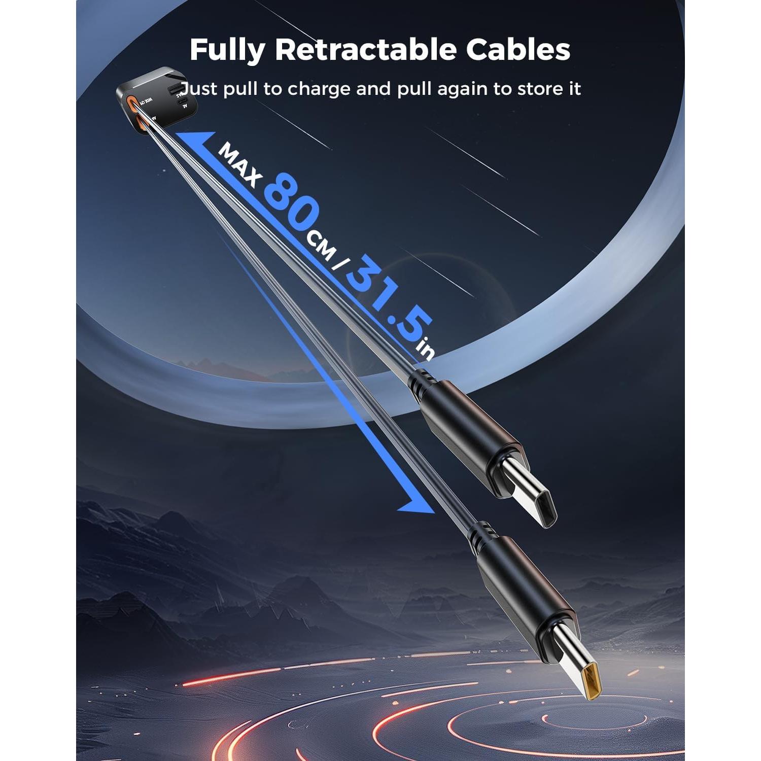 Cargador de Coche Retráctable Superone 69W 4 en 1 Tipo C