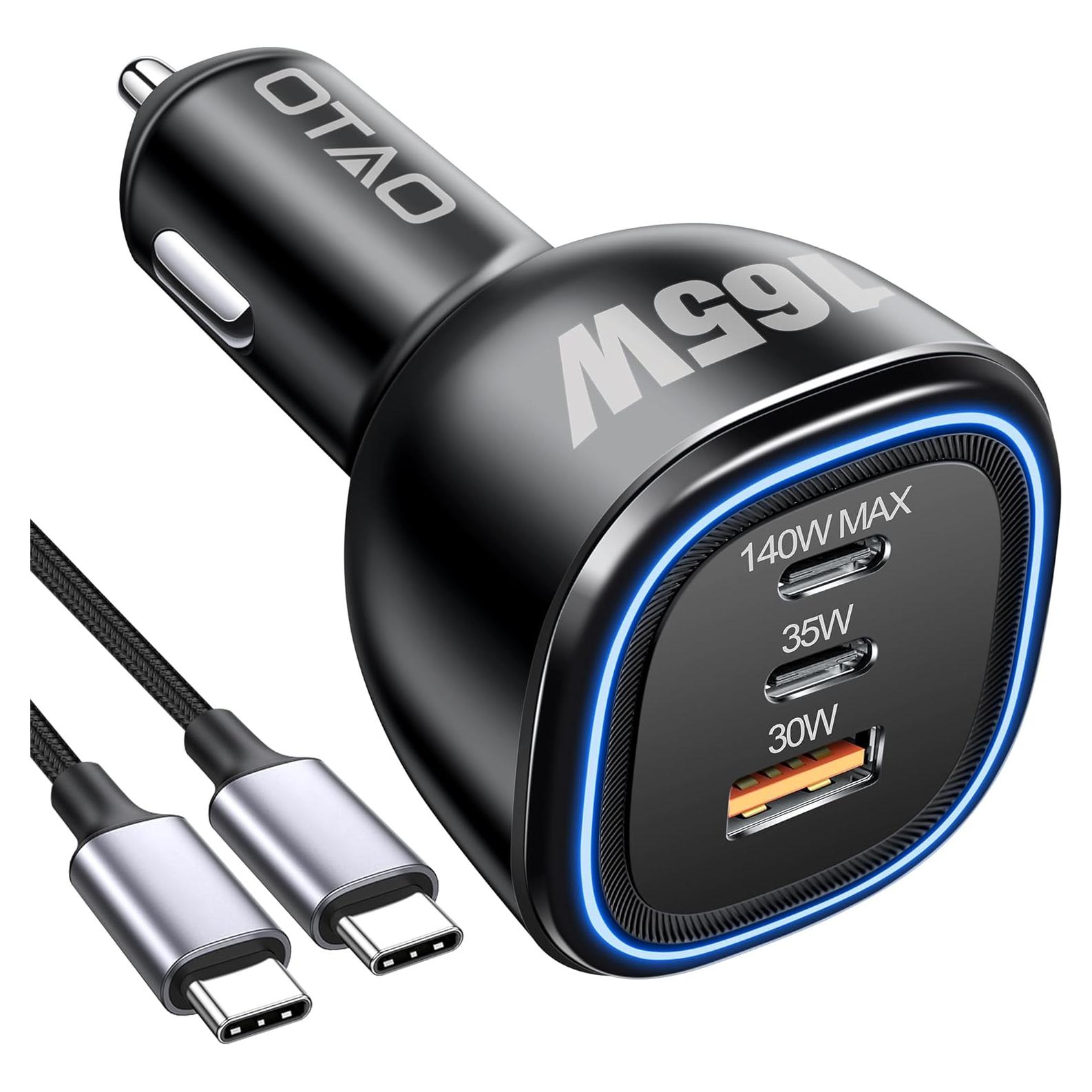 Cargador de coche USB C 165W GaN PD3.1 140W VINA A165