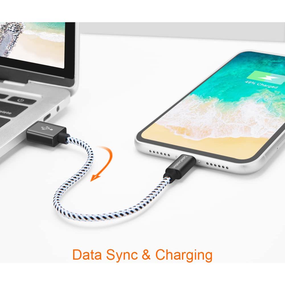 Cable de Carga Corto 0.15m Lightning a USB CableCreation MFi