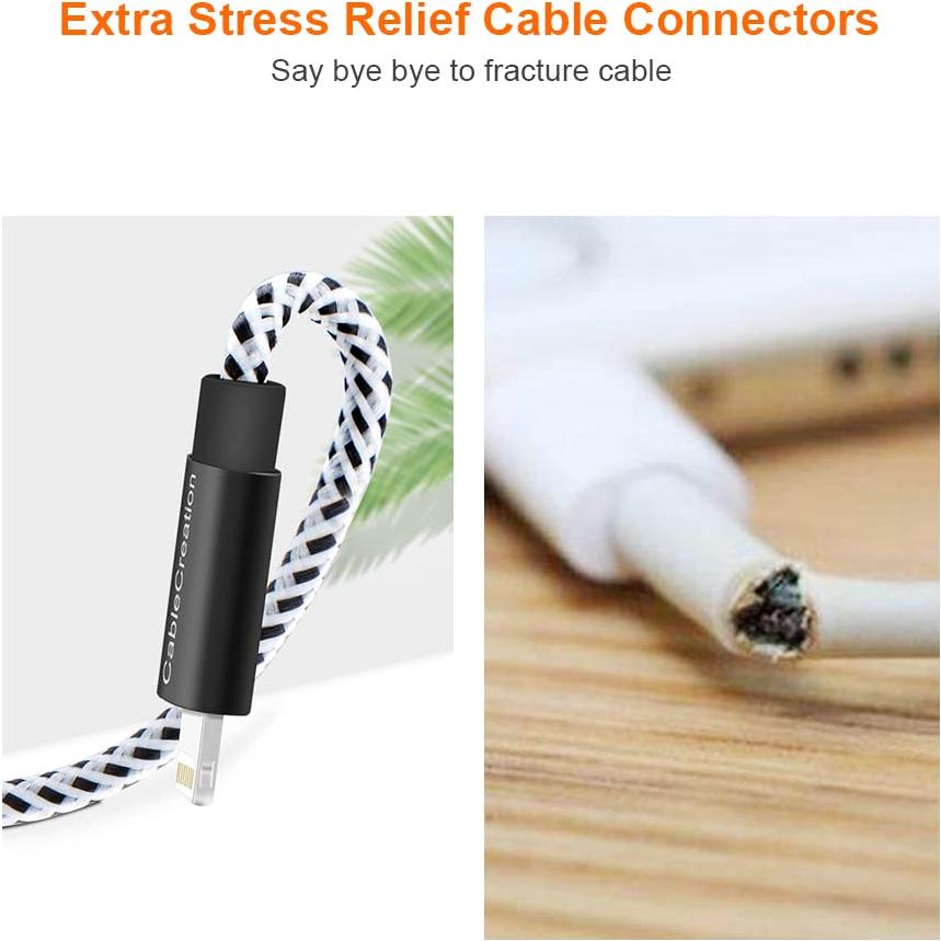 Cable de Carga Corto 0.15m Lightning a USB CableCreation MFi