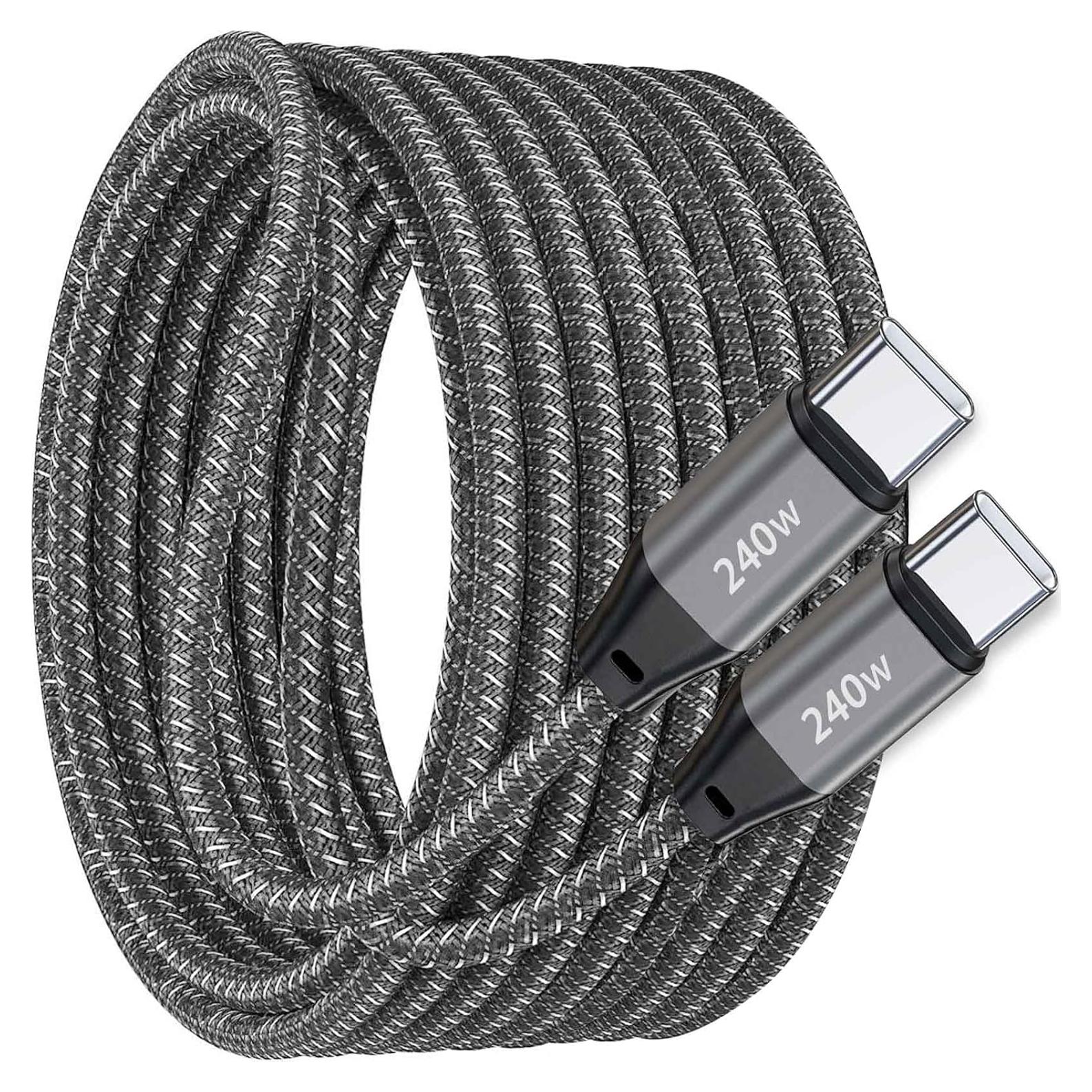 Cable de carga USB-C 240W 6.1m Zusnxaxe Gris