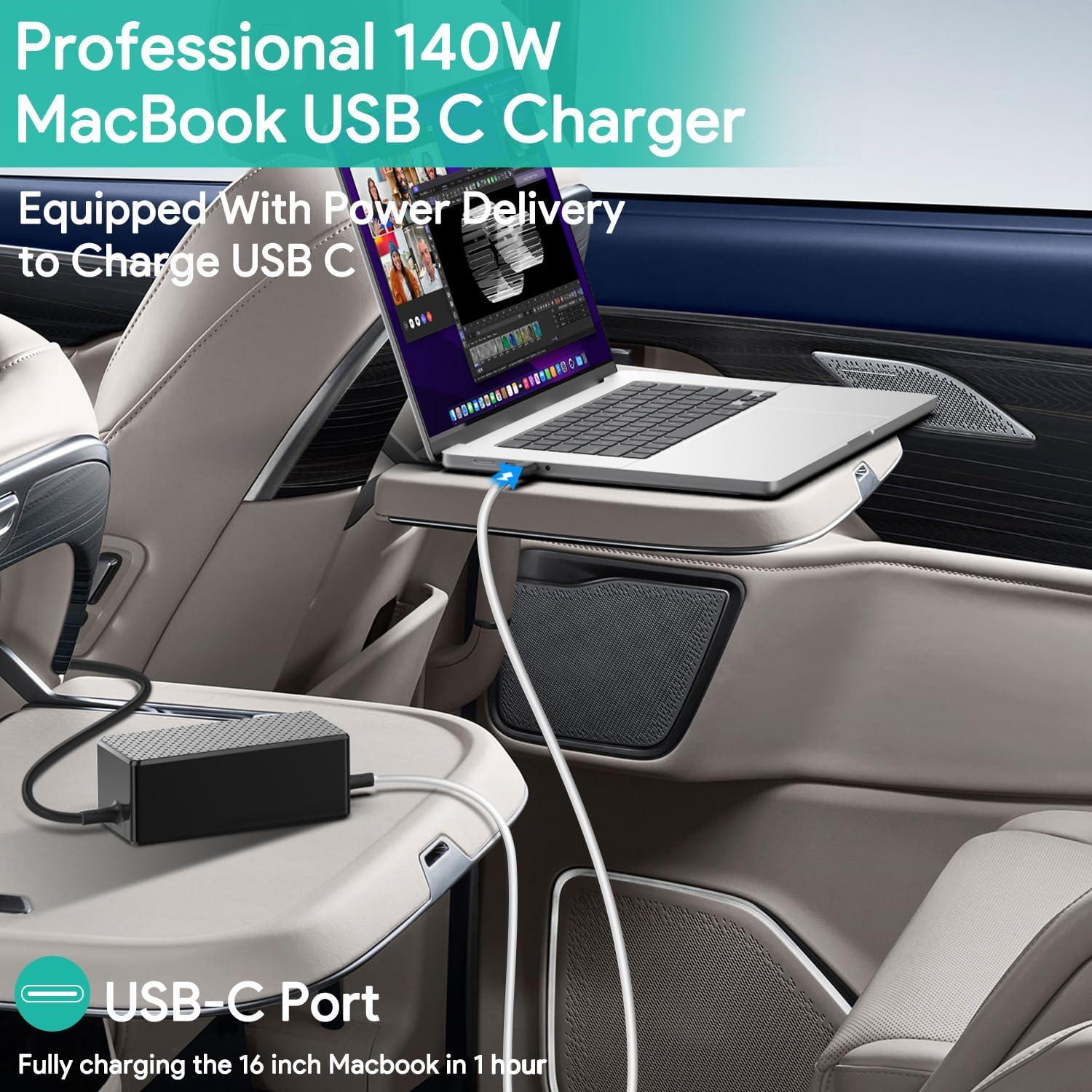 Cargador de Coche USB-C HKY 140W para Laptop PD3.1 12V-24V