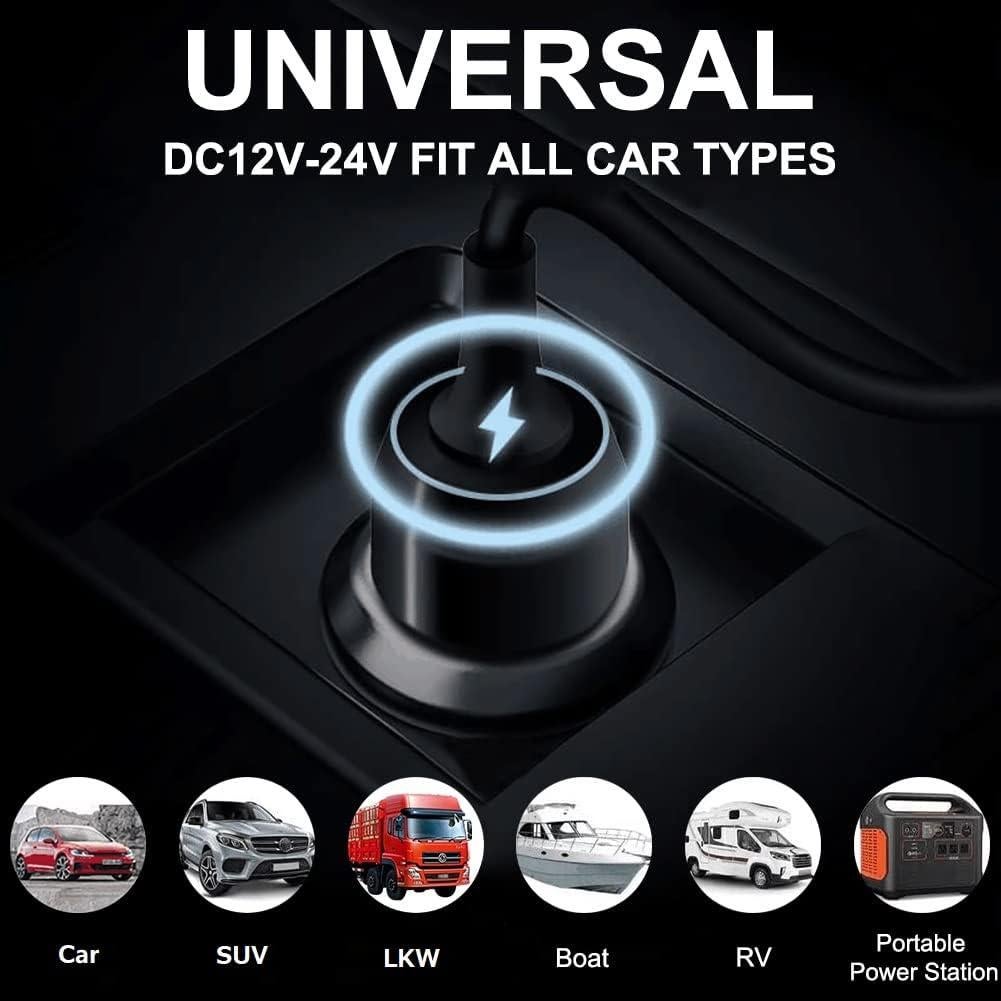 Cargador de Coche USB-C HKY 140W para Laptop PD3.1 12V-24V