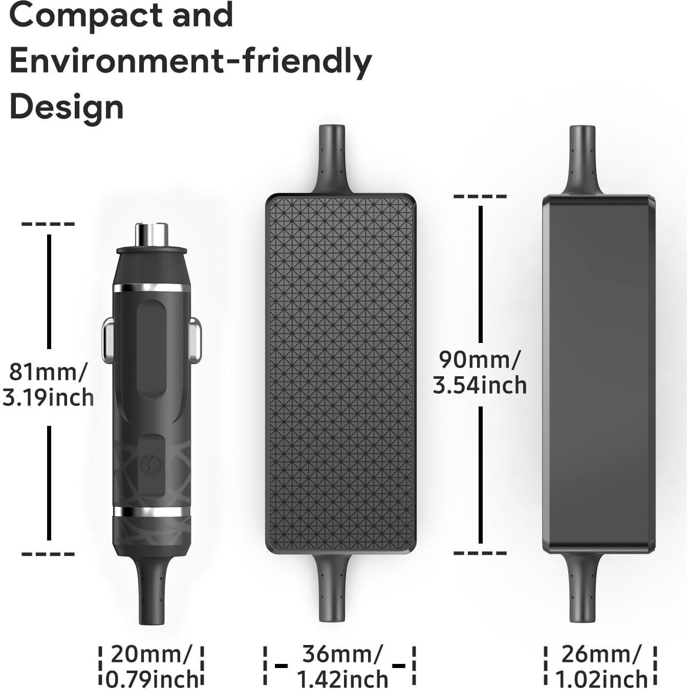 Cargador de Coche USB-C HKY 140W para Laptop PD3.1 12V-24V