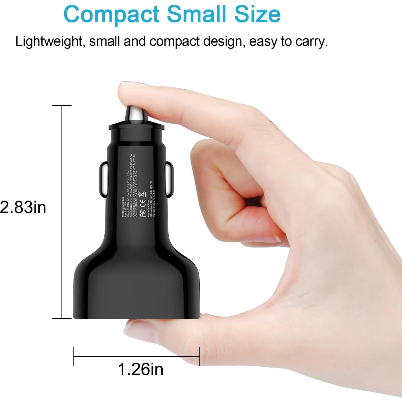 Cargador Rápido de Auto 4 Puertos USB-C y A 90W - SHENZHEN