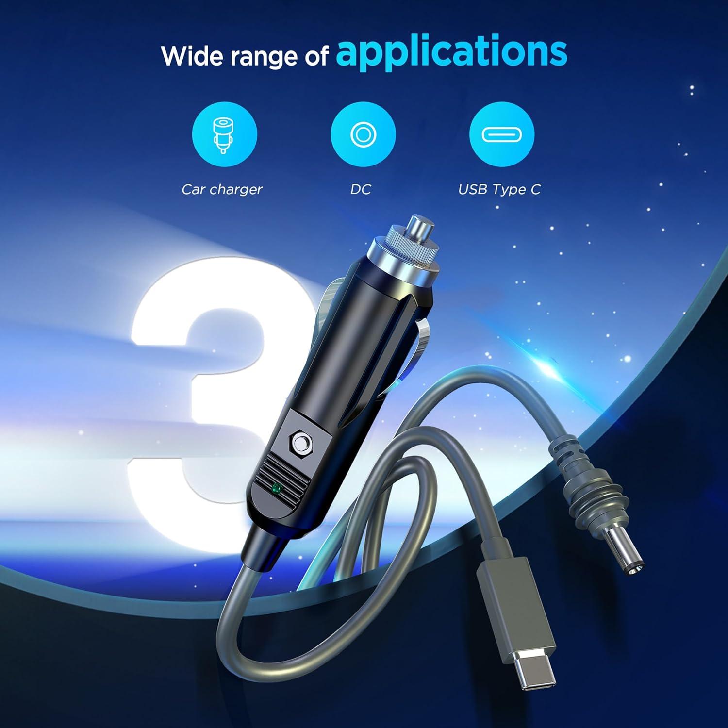 Cable Mini Starlink 3 en 1 3M - Cargador USB C y DC a DC