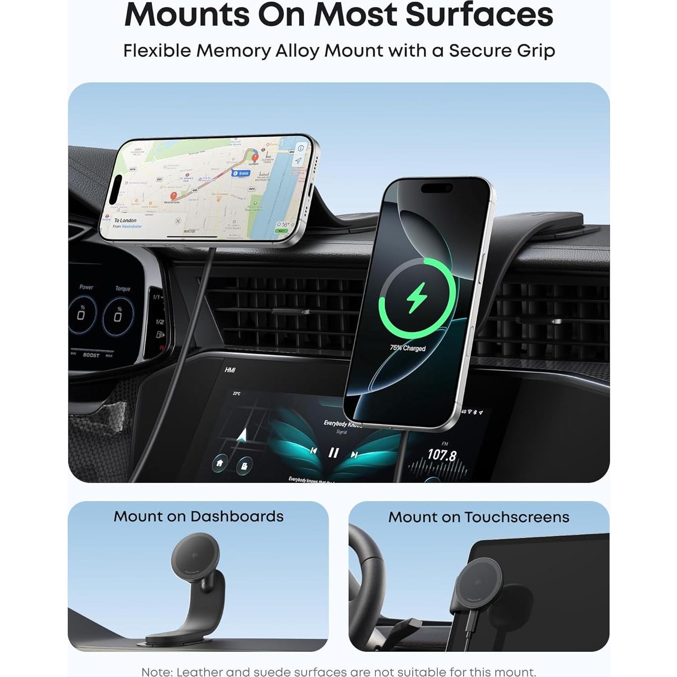 Cargador de coche USB-C Anker 167.5W con carga magnética 360°