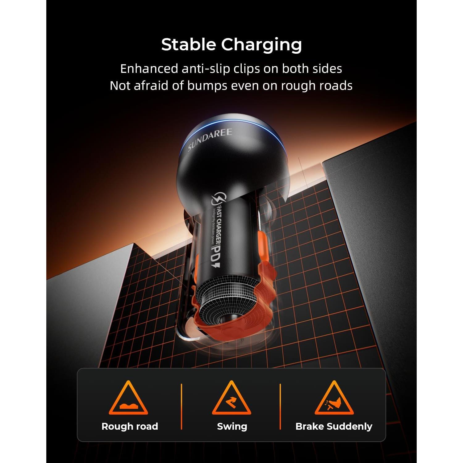 Cargador Rápido de Coche SUNDAREE 230W USB-C 3 Puertos