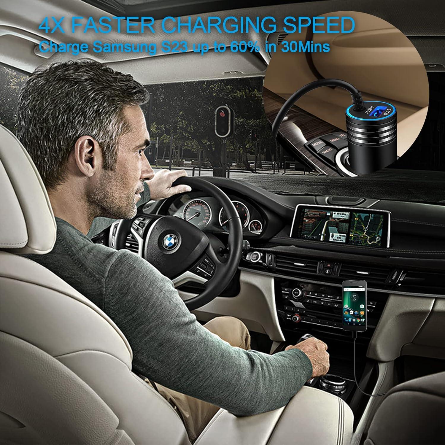 Cargador de coche USB C 48W SHENZHEN con cable 3 pies