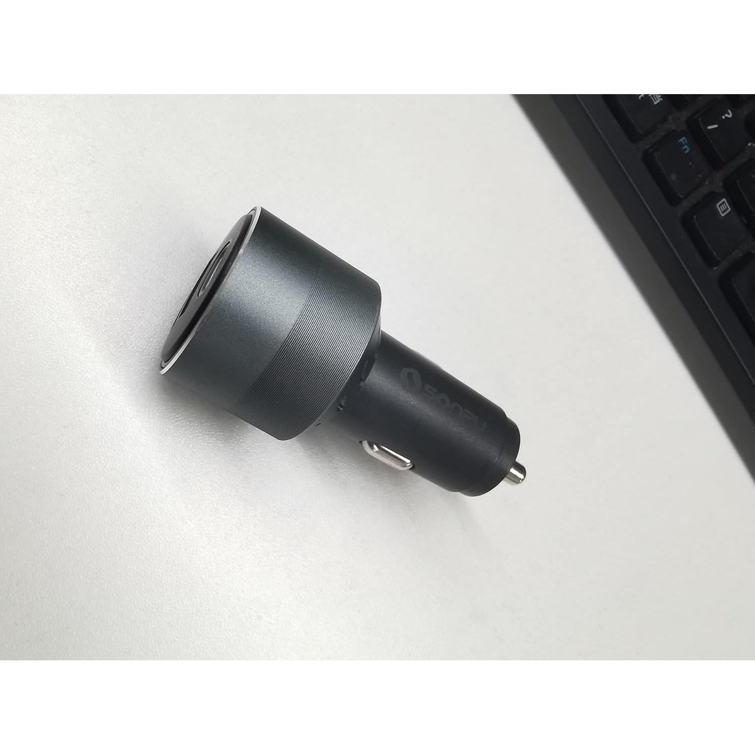 Cargador de coche USB C SONRU 66W PD 30W Doble QC3.0 Negro