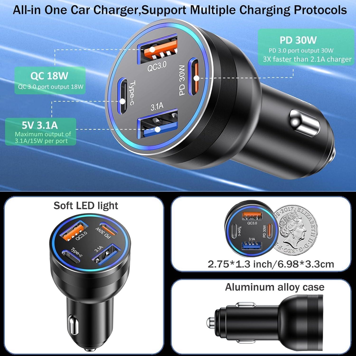 Cargador de coche USB C 65W Avatcen - Paquete de 5