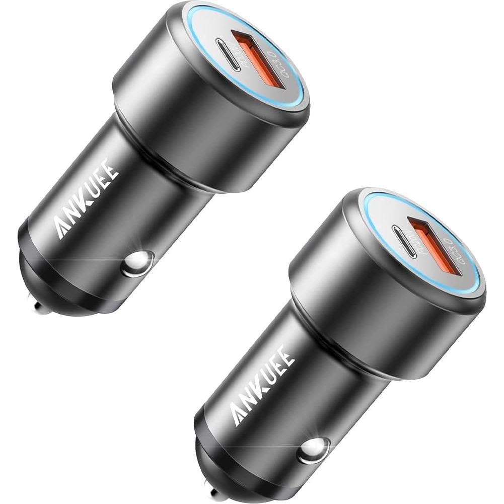 Cargador de Coche USB C Ankuee 20W PD y QC 3.0 Rápido