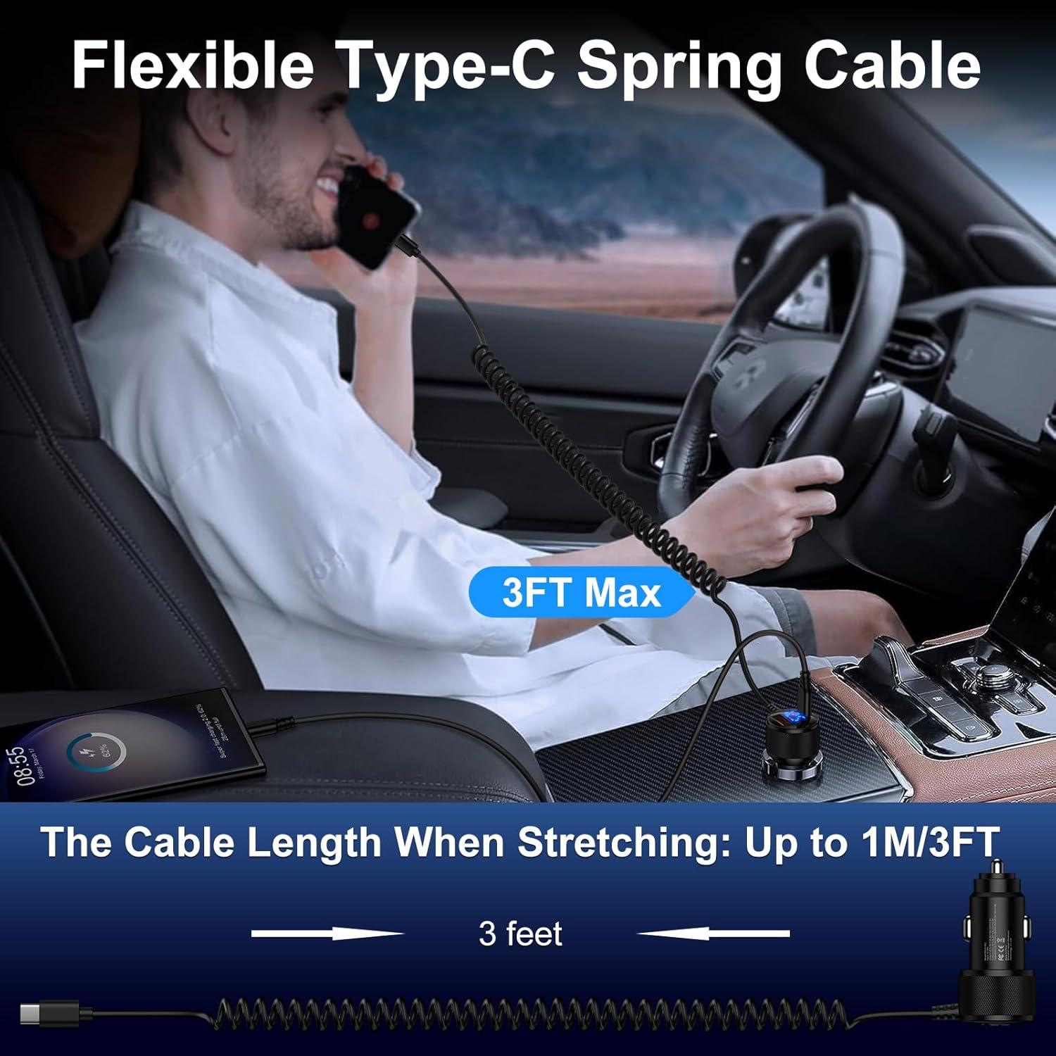 Cargador de coche 78W USB C Samsung con cable 3.3FT