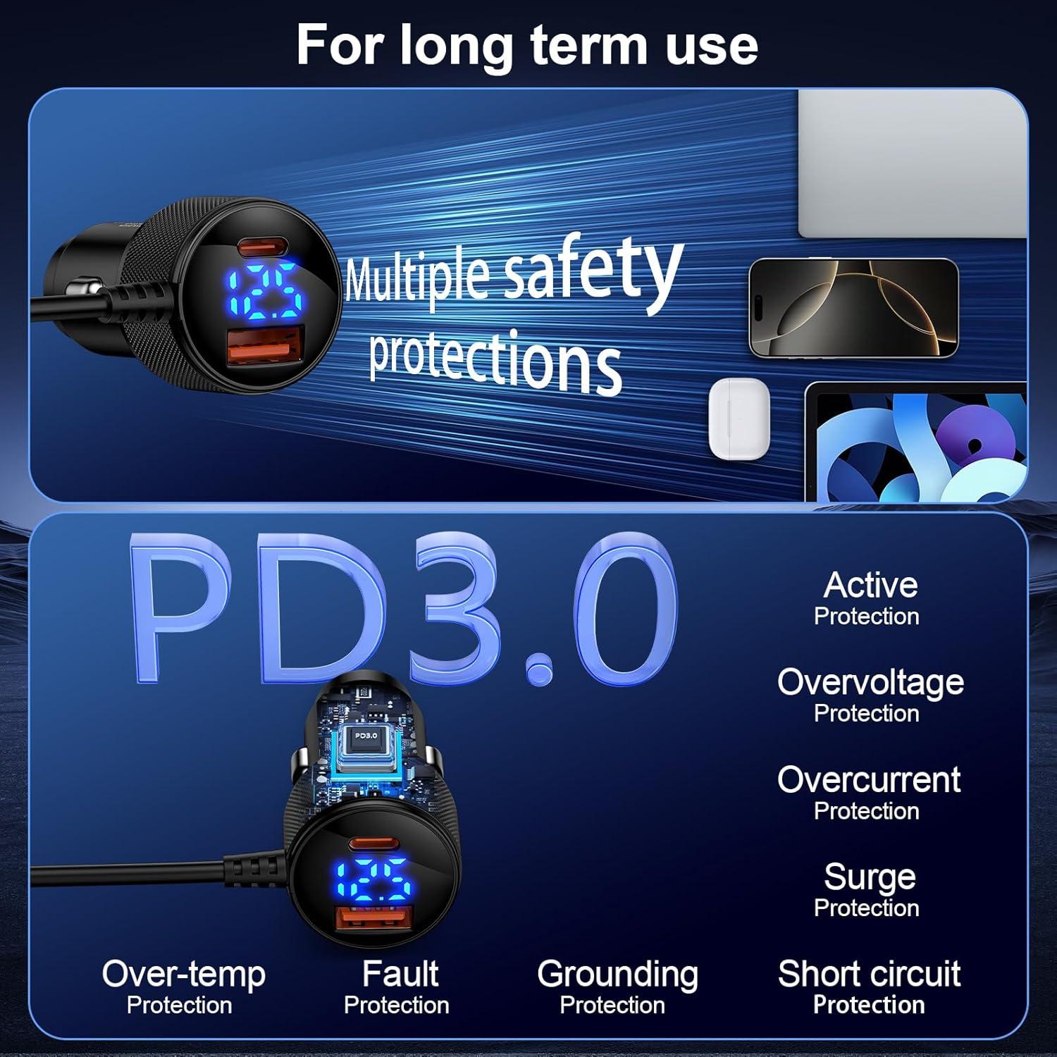 Cargador de coche 78W USB C Samsung con cable 3.3FT