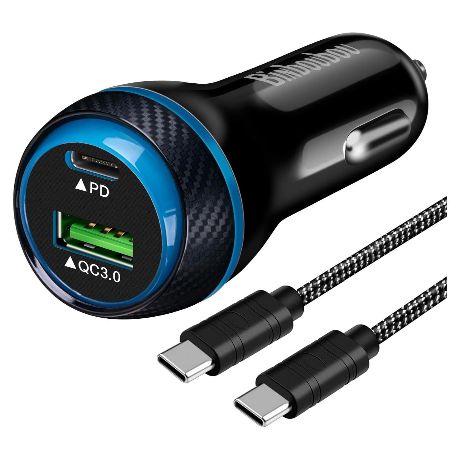 Cargador Rápido Tipo C para Coche 45W Dongguan con Cable 1.22m