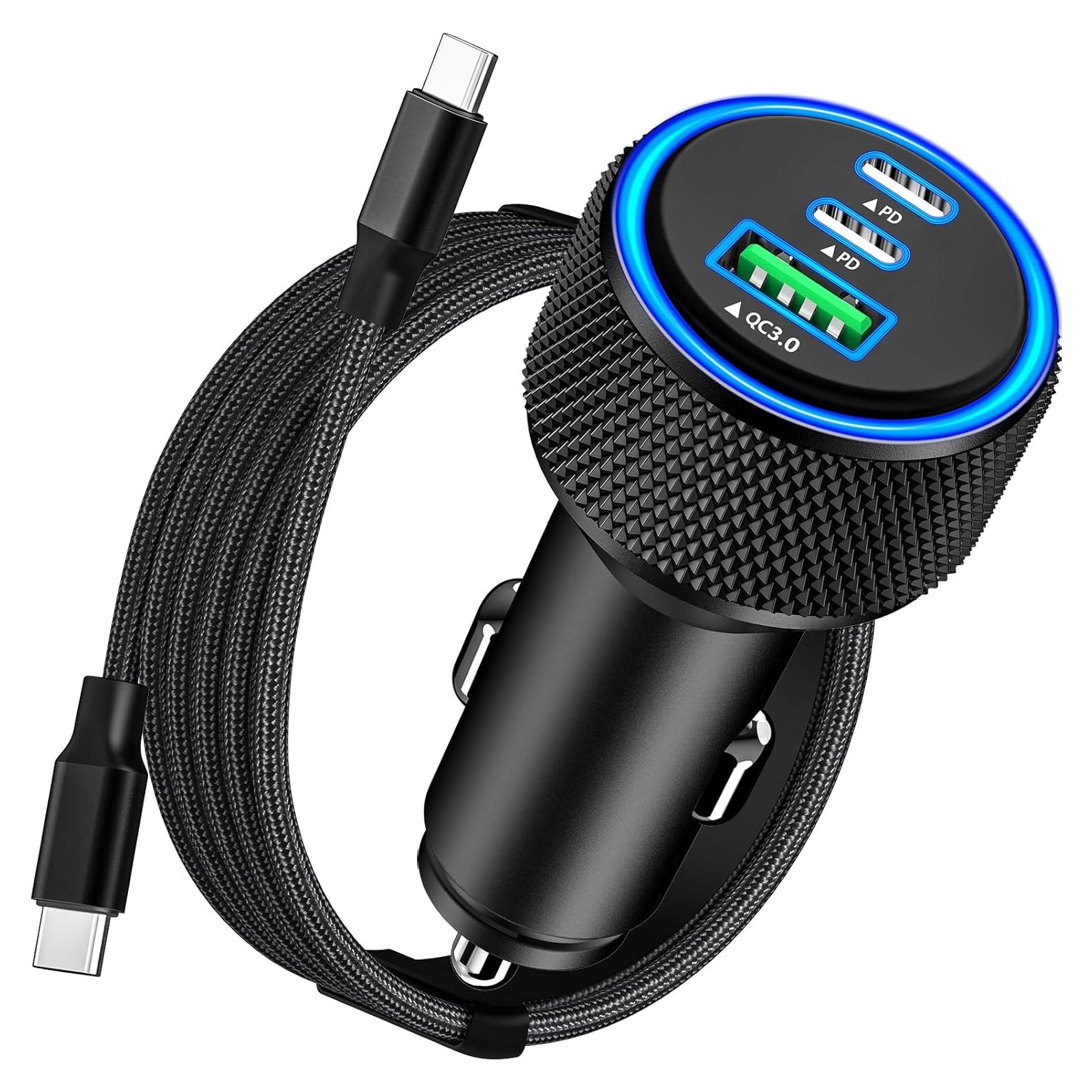 Cargador de Auto 67W KYOHAYA USB-C 3 Puertos Carga Rápida