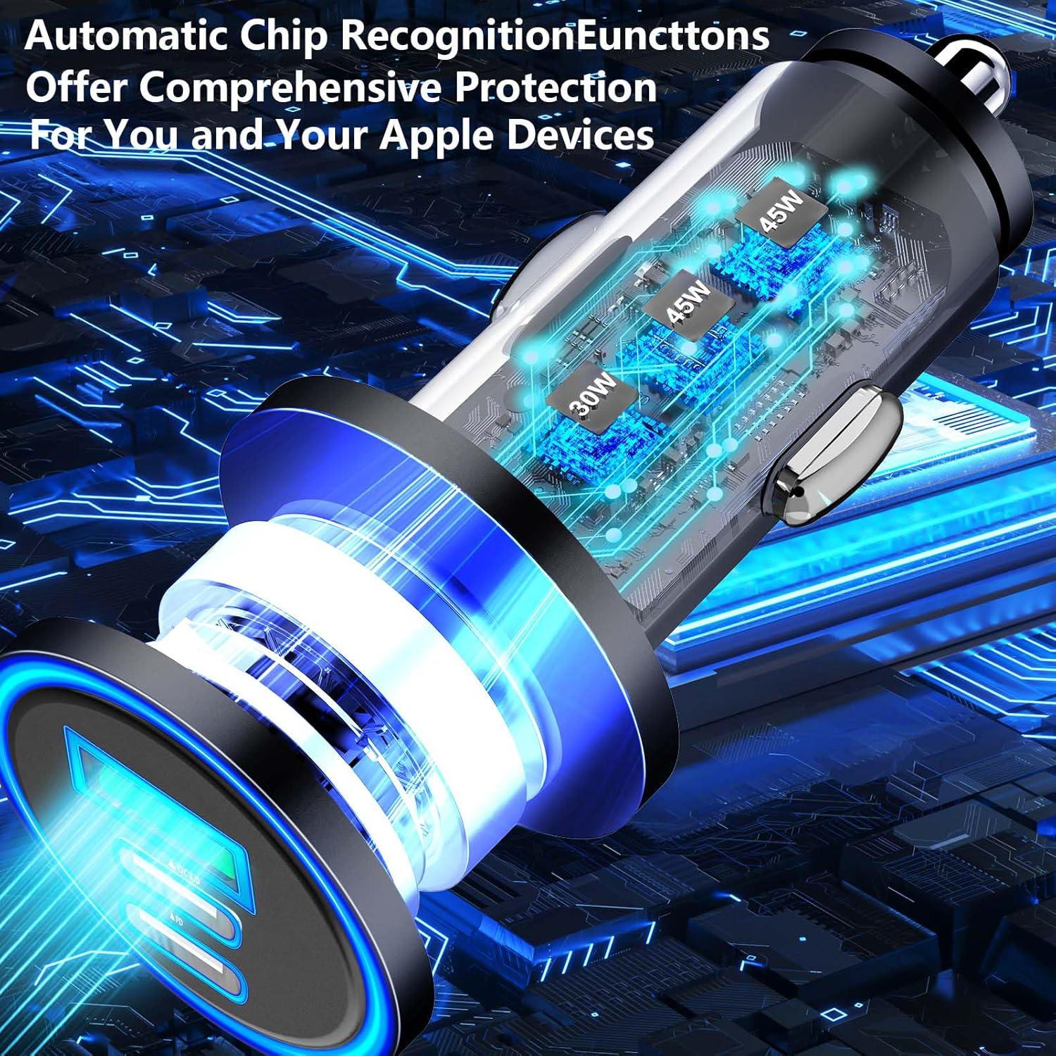 Cargador de Auto 67W KYOHAYA USB-C 3 Puertos Carga Rápida