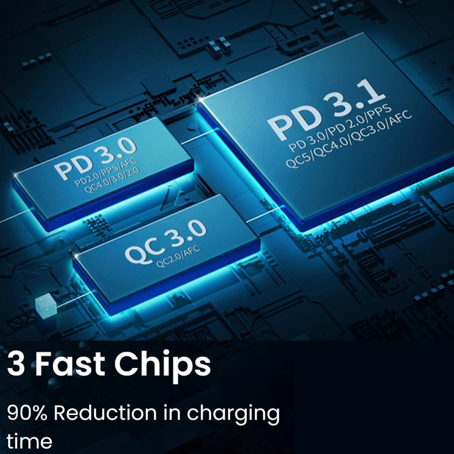 Cargador de Coche USB C 175W Bywulanda 3 Puertos Rápido