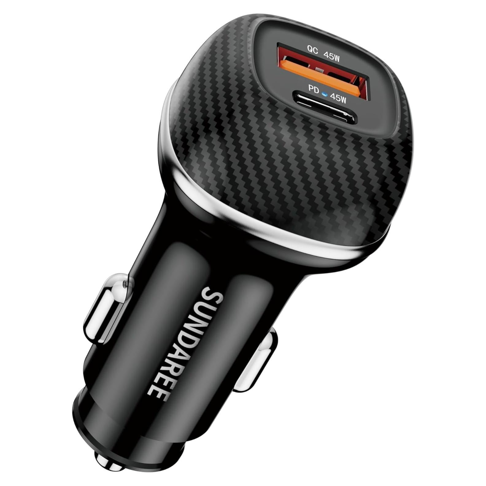 Cargador de Coche SUNDAREE 90W USB-C Doble Puerto PD 45W
