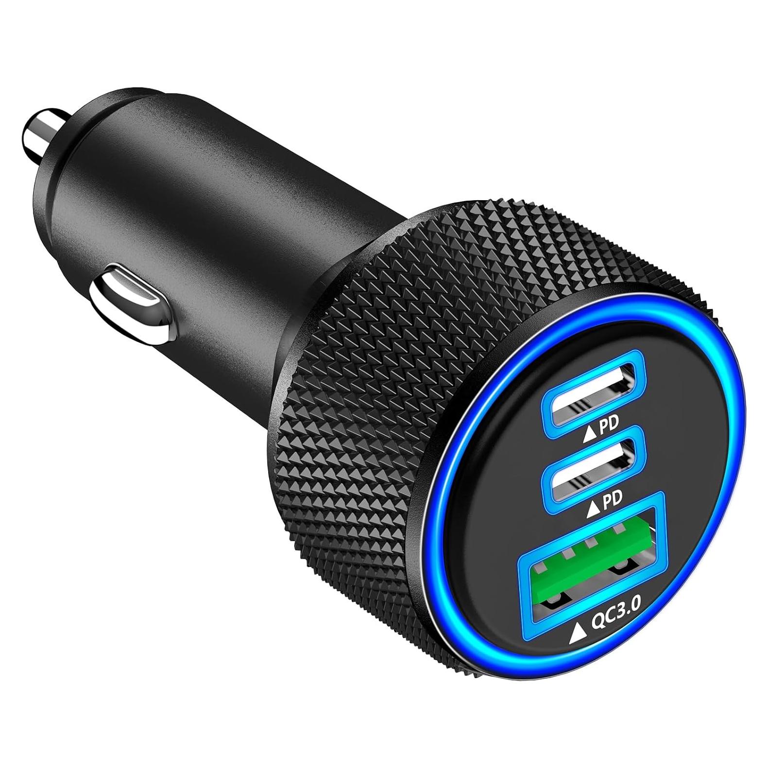 Cargador de Coche Rápido 67W Rombica 3 Puertos USB-C y USB-A