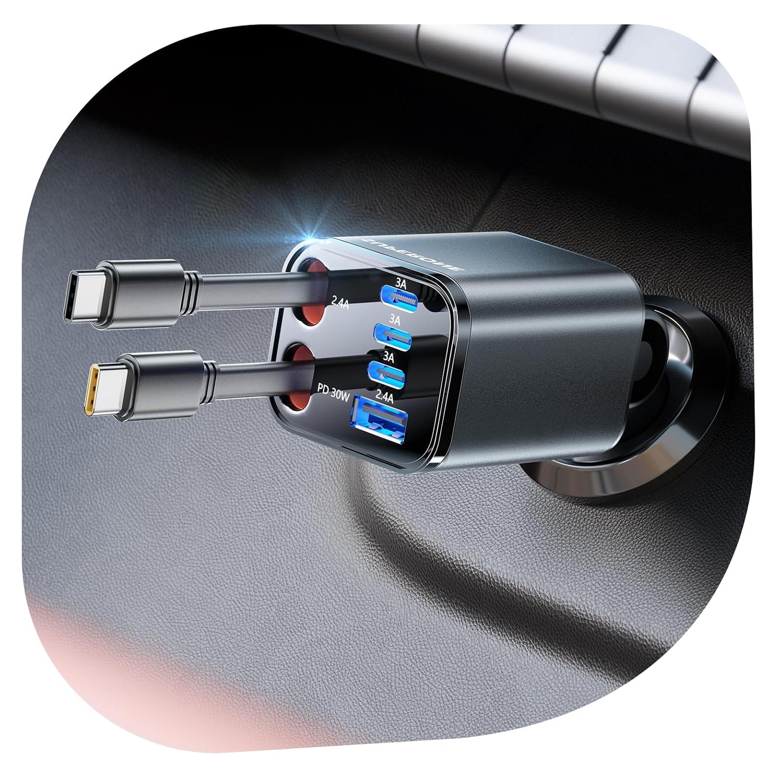 Cargador de Coche SUPERONE 6 en 1 USB C 99W Carga Rápida