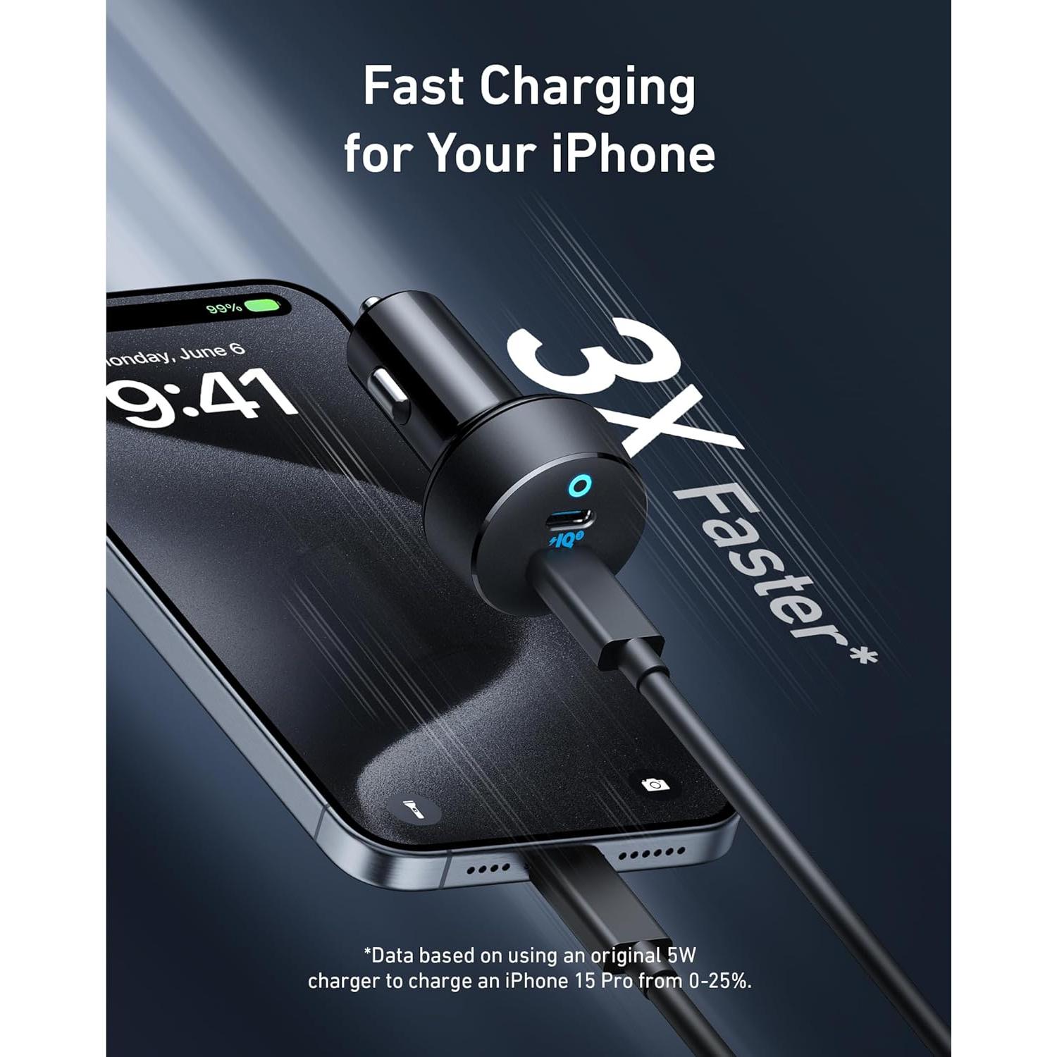 Cargador de coche USB-C Anker PowerIQ 3.0 2Pack 1m