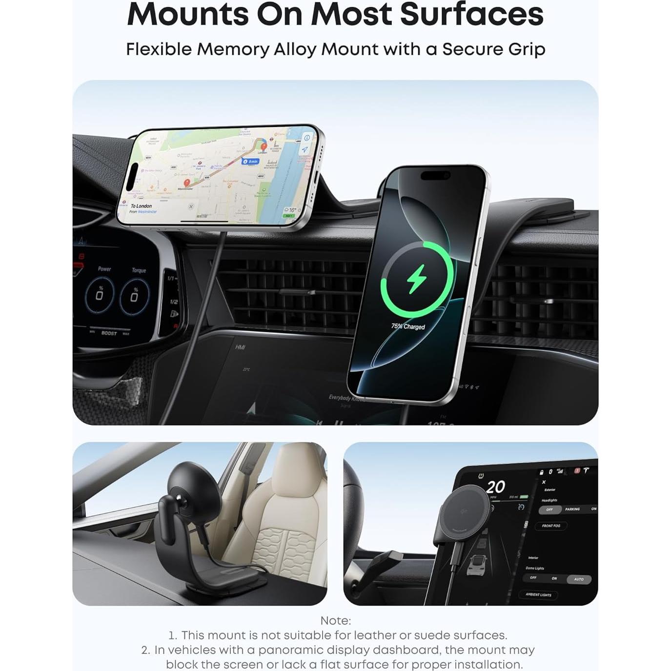 Cargador Inalámbrico Magnético para Auto Anker Nano 15W Qi2