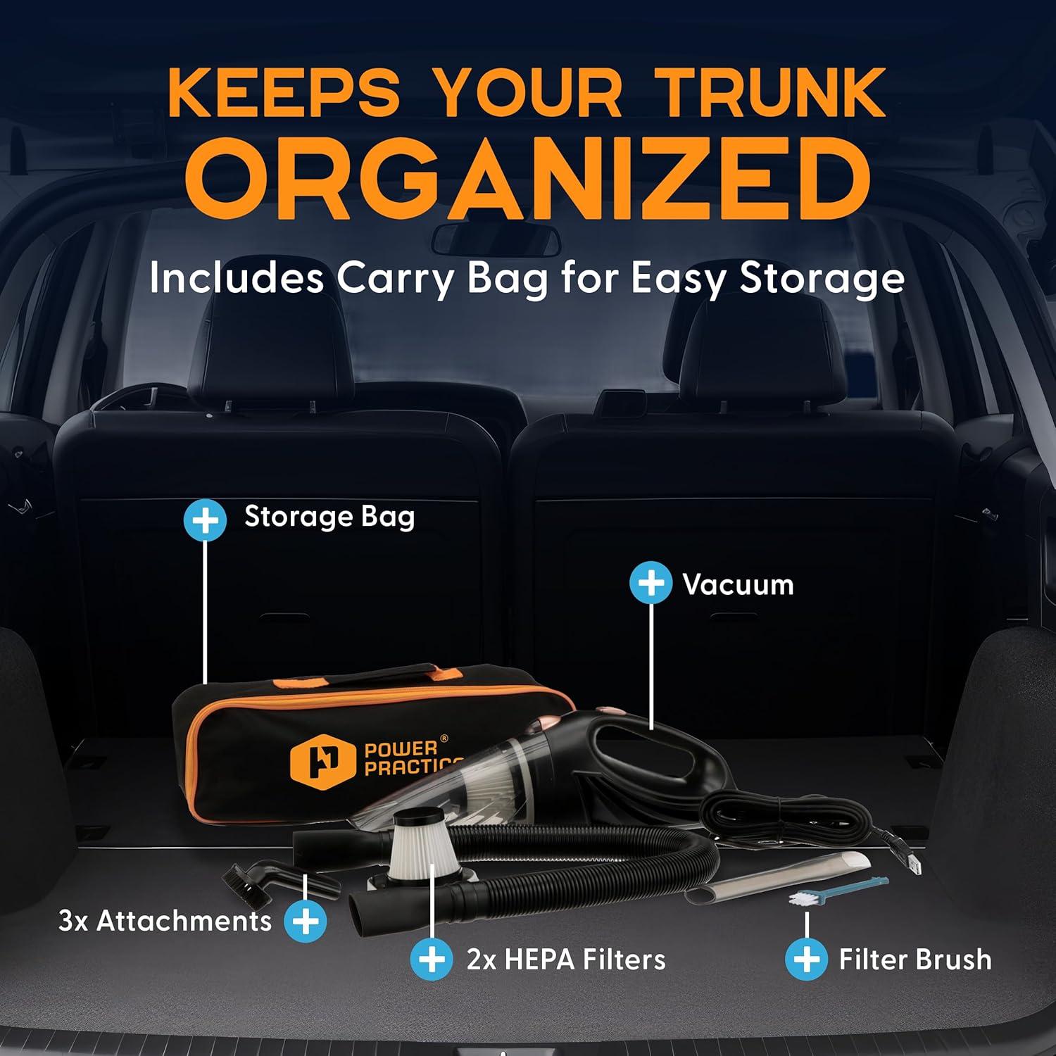 Aspiradora de Mano Inalámbrica Power Practical USB - 120W, HEPA