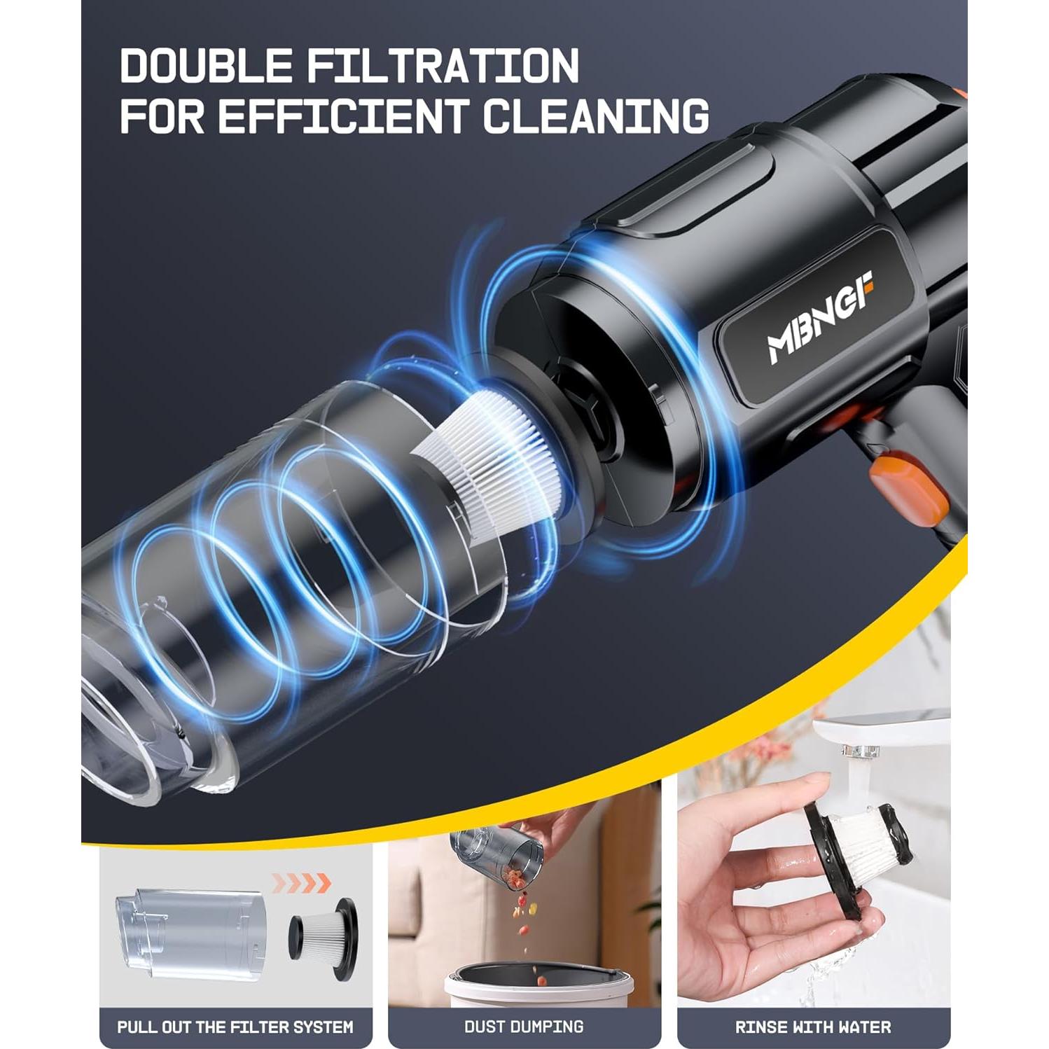 Aspiradora de Coche Portátil MBNGF X9 ULTRA 35000PA Inalámbrica