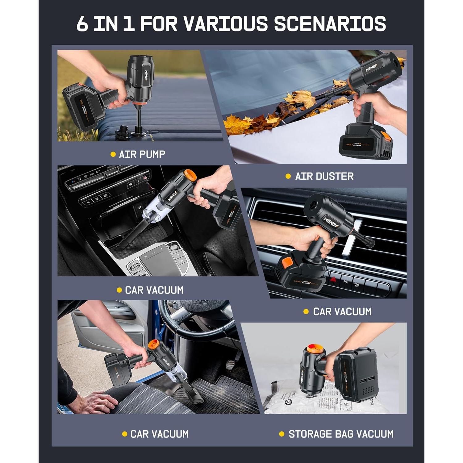 Aspiradora de Coche Portátil MBNGF X9 ULTRA 35000PA Inalámbrica