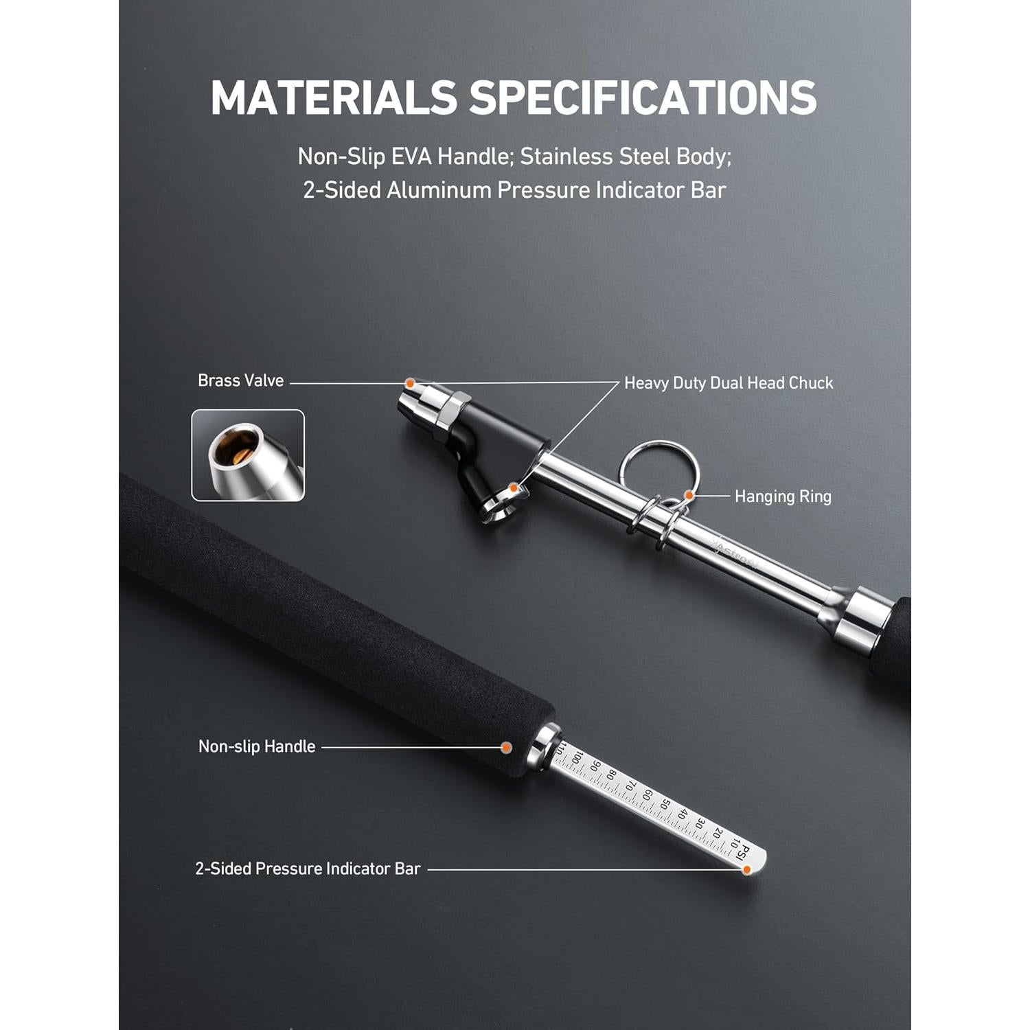 Medidor de Presión de Neumáticos AstroAI 150 PSI Doble Cabezal