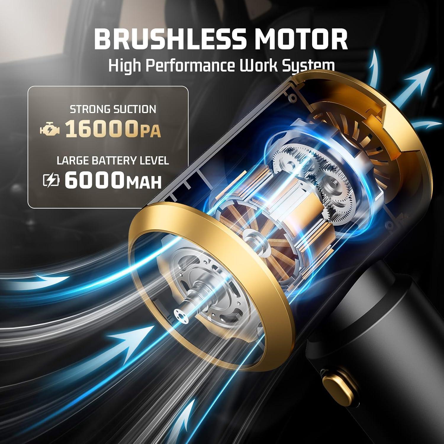 Aspiradora de Mano Inalámbrica JIXINMIYUE HX-606 16000Pa HEPA