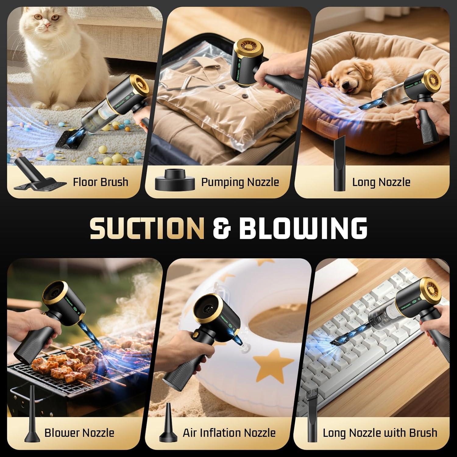 Aspiradora de Mano Inalámbrica JIXINMIYUE HX-606 16000Pa HEPA