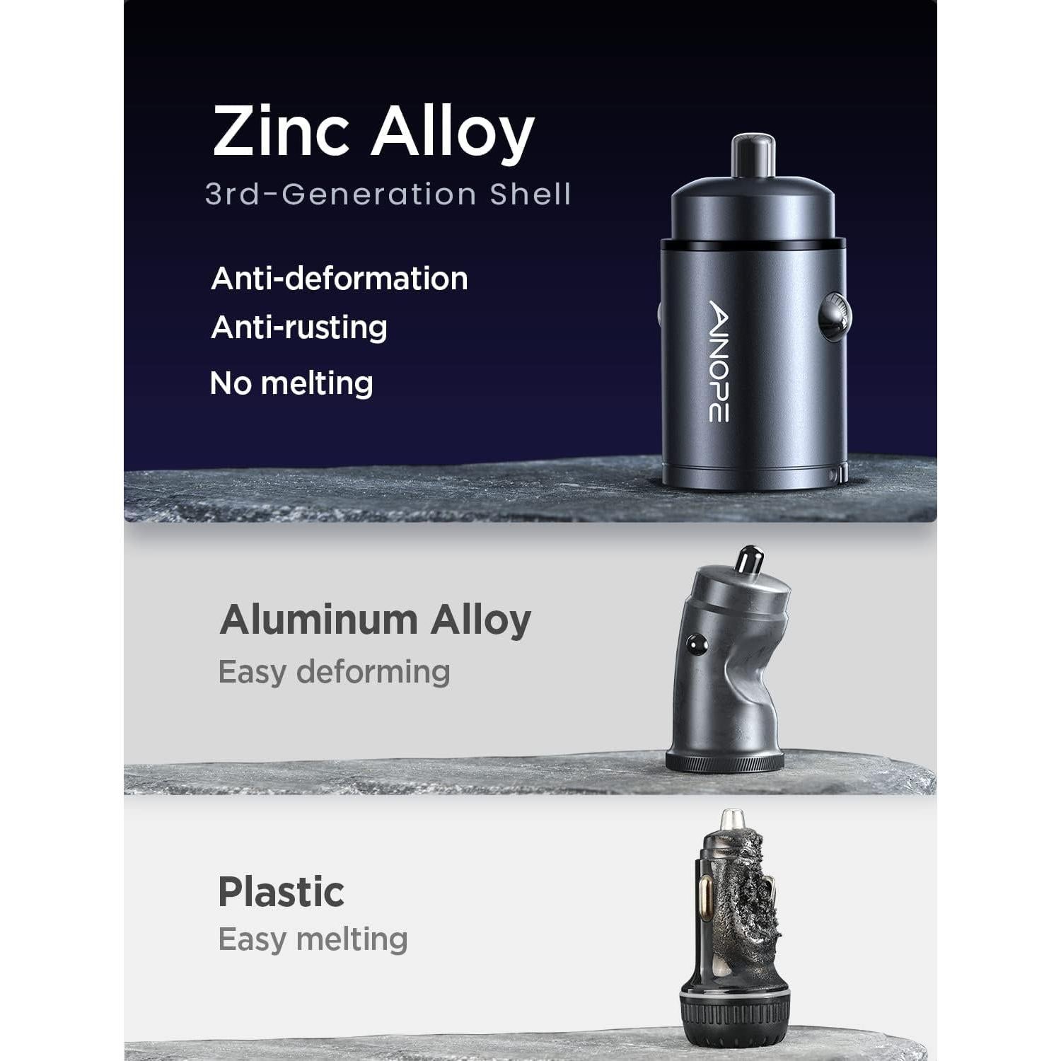 Cargador de Coche AINOPE USB C 90W Carga Rápida Doble Puerto