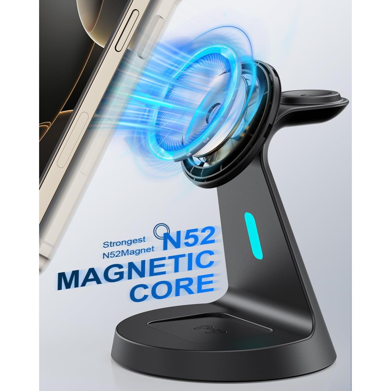 Cargador Inalámbrico 3 en 1 Indigotech para iPhone 12-16