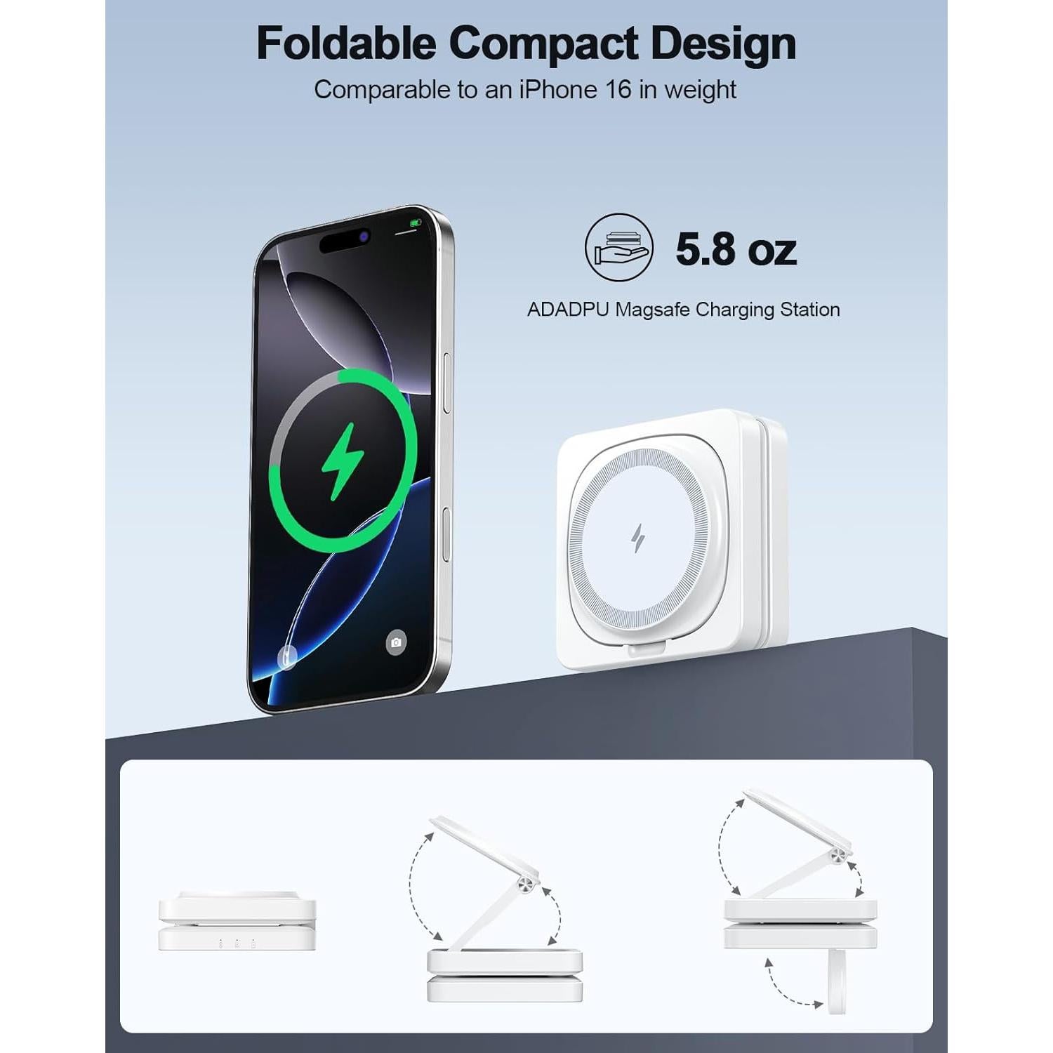 Estación de Carga Inalámbrica 3 en 1 ADADPU Magnética 15W