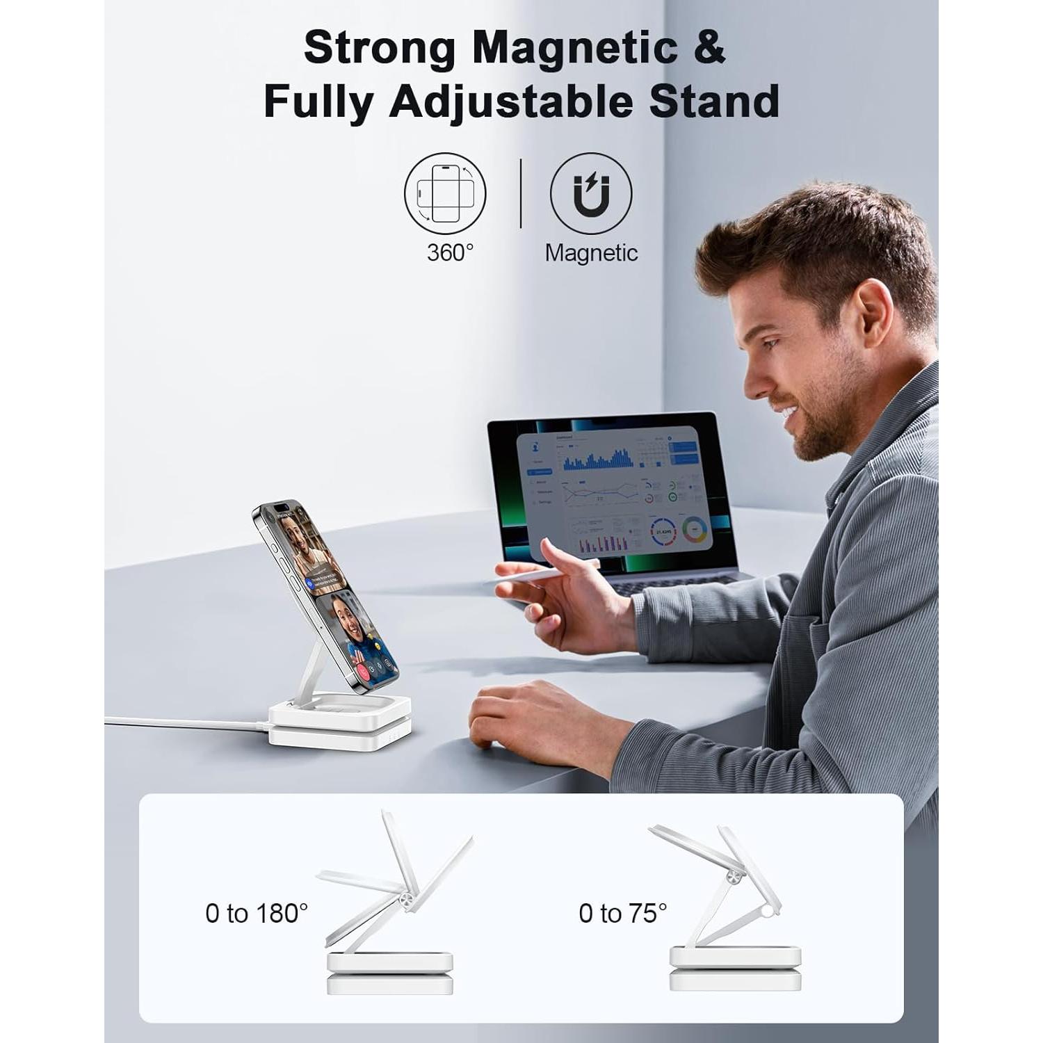Estación de Carga Inalámbrica 3 en 1 ADADPU Magnética 15W