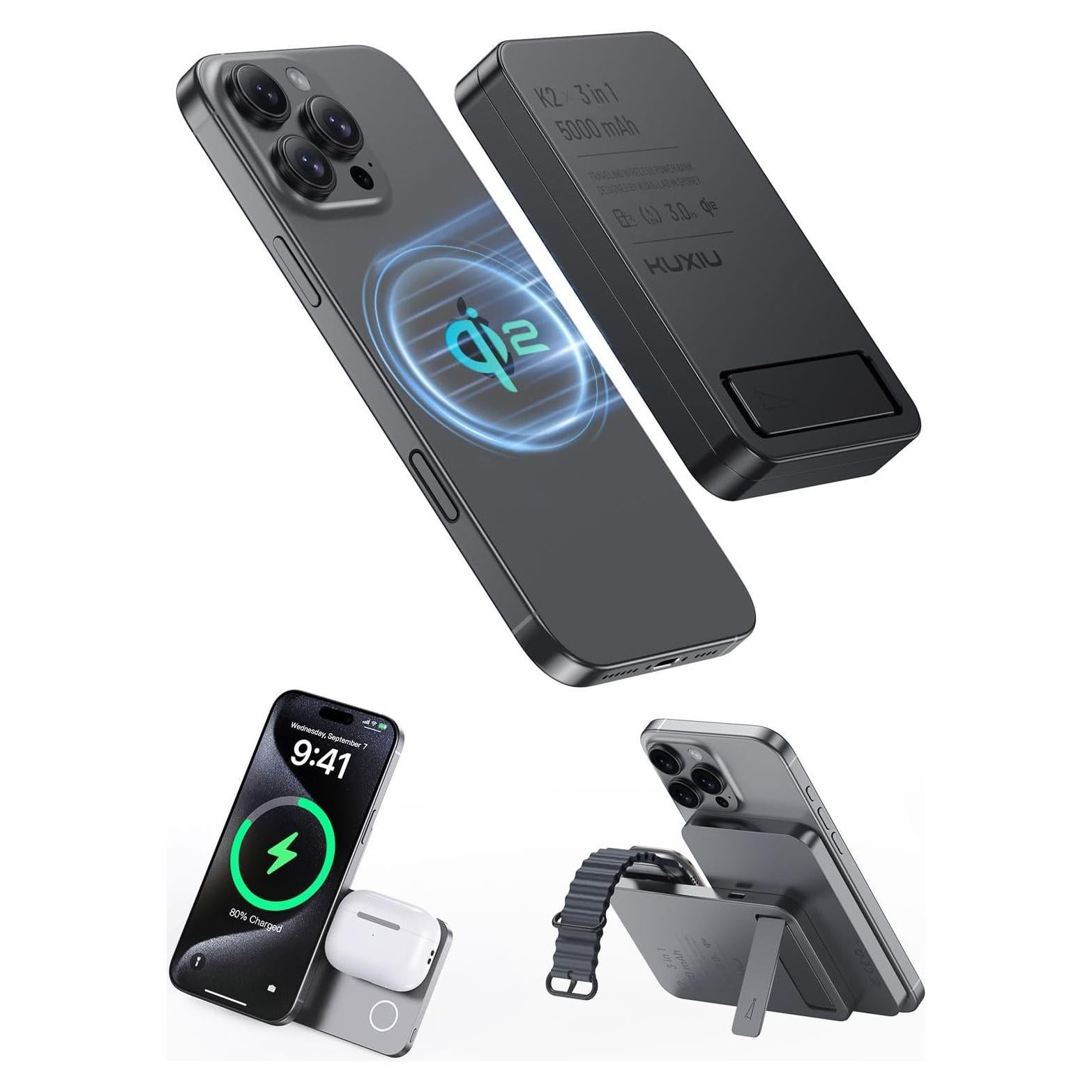 Cargador Portátil Magnético KU XIU K2 5000mAh 15W Carga Rápida