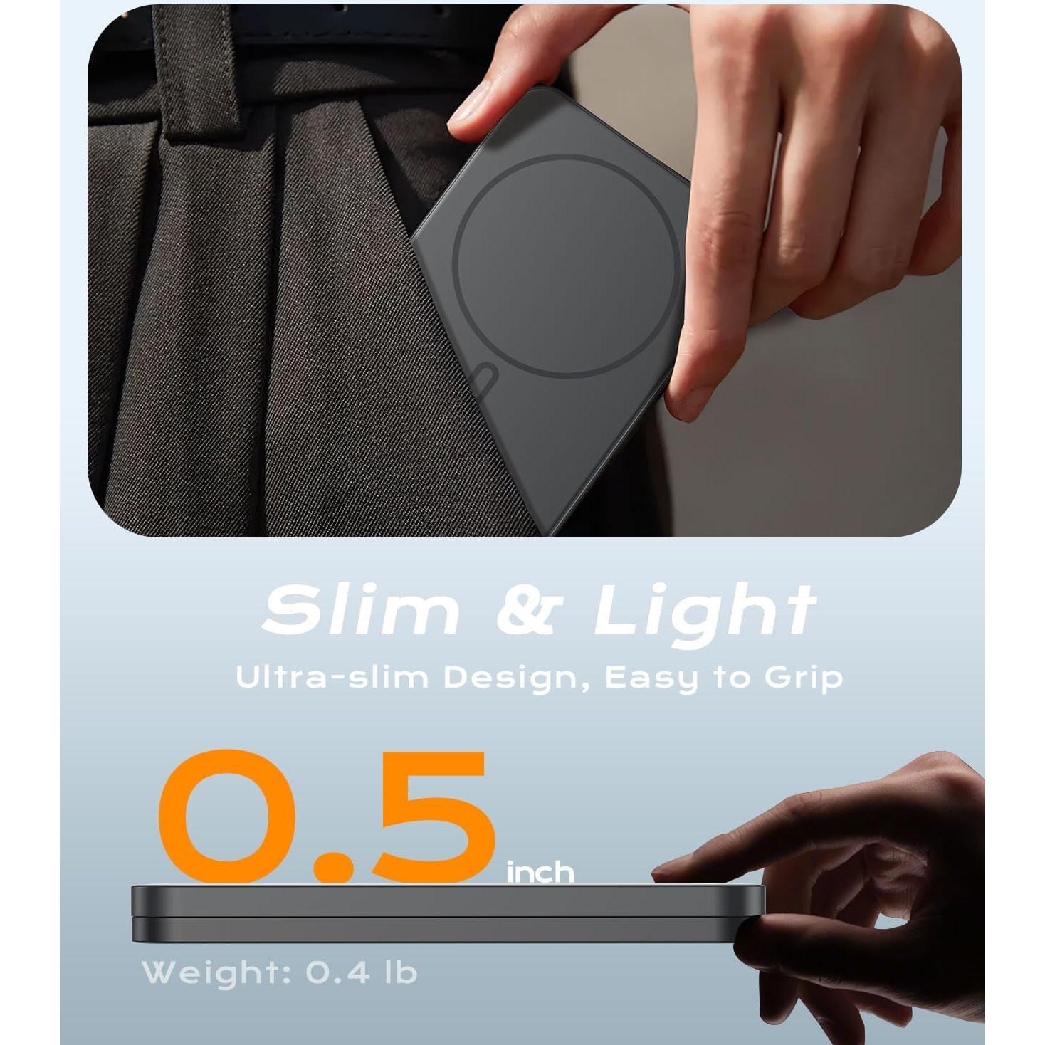 Cargador Portátil Magnético KU XIU K2 5000mAh 15W Carga Rápida